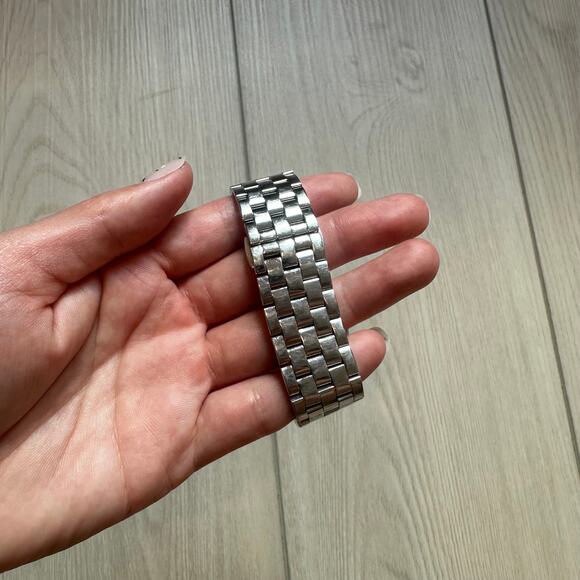 Emporio Armani AR1744 silver black solid stainless steel watch 41mm NEED BATTERY - Picture 5 of 6